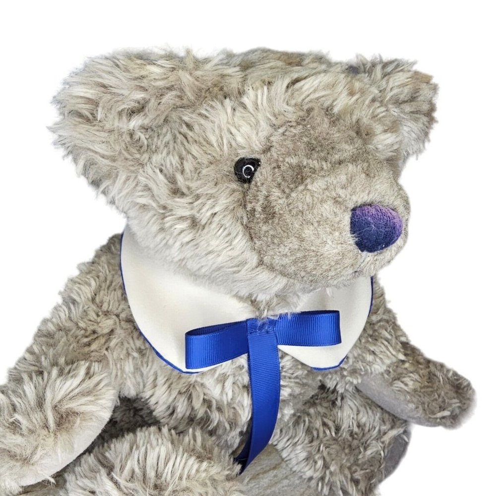 90s 15" Jointed Gray Teddy Bear Plush Stuffed Animal Sailor Nautical Soft - Picture 2 of 9